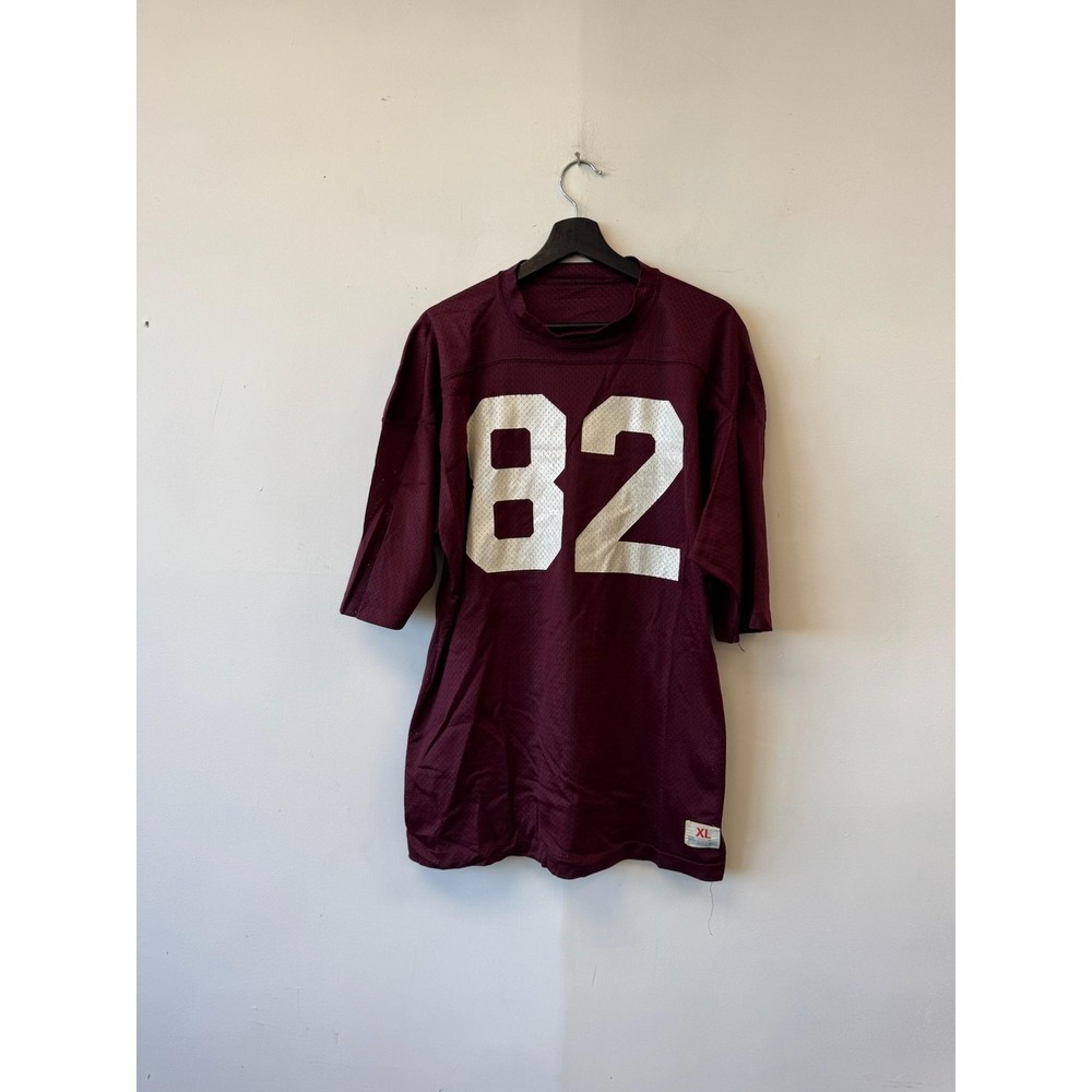 Vintage‎ Champion Mesh Football Jersey Shirt Large Maroon 82 Made USA 80s